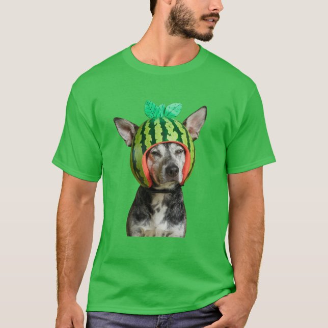 Camiseta Cachorro Engraçado de Melancia (Frente)