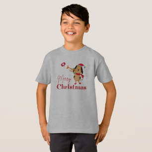 Camiseta Cachorro engraçado de Natal feliz