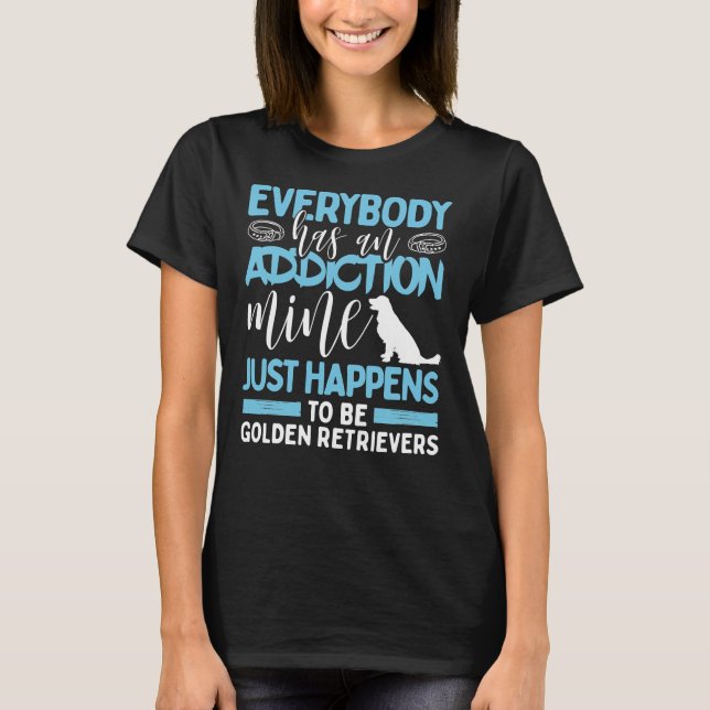 Camiseta Cachorro Engraçado de Retriever de ouro 446 (Frente)