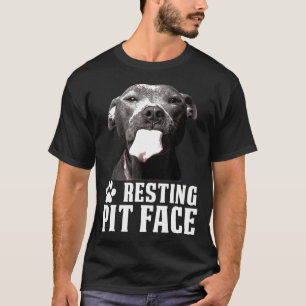 Camiseta Cachorro Engraçado Dom Pitbult Resting Face Para