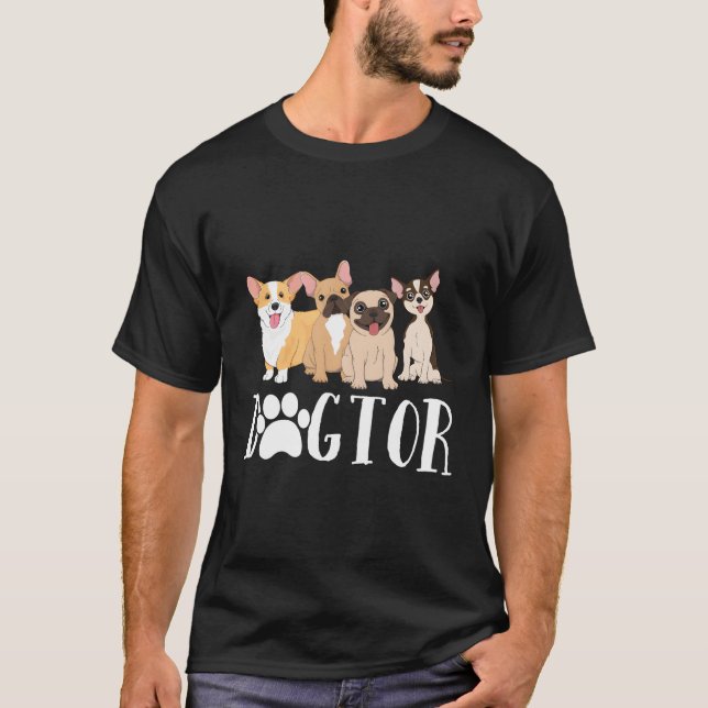 Camiseta Cachorro Engraçado Doutor Vet Tech Veterinarian Wo (Frente)