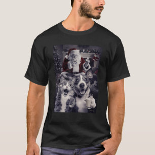 Camiseta Cachorro Engraçado e Selfie de Gato com Papais noe