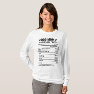 Camiseta Cachorro Engraçado Fatos de Nutrição da Mãe