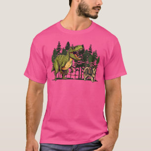 Camiseta Cachorro Engraçado Finlandês Lapphund Dinossaur T-