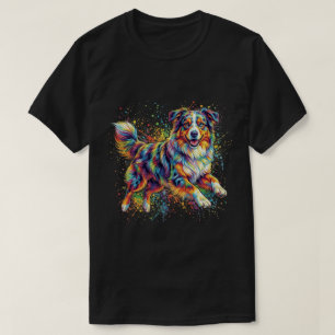 Camiseta Cachorro Engraçado Fofo Australian Shepherd Colori