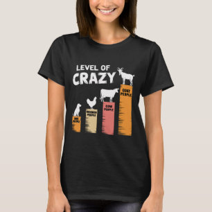 Camiseta Cachorro Engraçado, Frango, Vaca E Cabra Nível De 