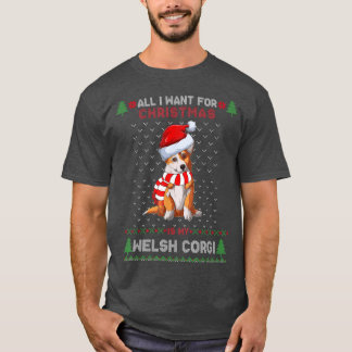 Camiseta Cachorro Engraçado Galsh Corgi Santa Hat Ugly Chri