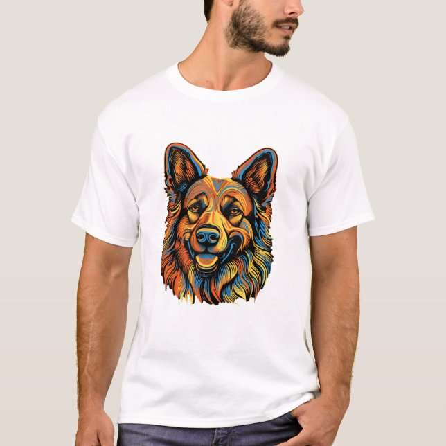 Camiseta Cachorro Engraçado german shepherd (Frente)
