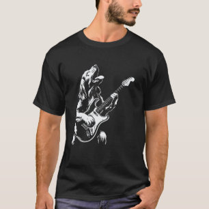 Camiseta Cachorro Engraçado Guitarrista Guitarra - Pai Retr