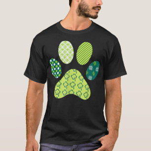 Camiseta Cachorro Engraçado Irlandês Patinhas Trevos Dia de