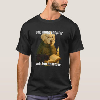 Camiseta Cachorro Engraçado Lendo Livro Mais Um Capítulo Me