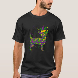 Camiseta Cachorro Engraçado Mardi Gras, Leopardo Bonito Chi