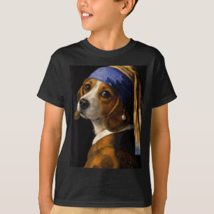 Camiseta Cachorro engraçado meme beagle com uma menina com