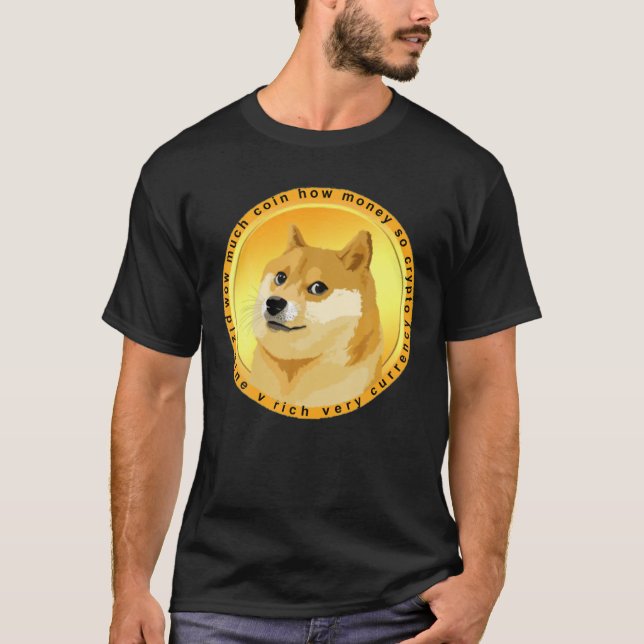 Camiseta Cachorro Engraçado Memória Moeda Criptográfica (Frente)