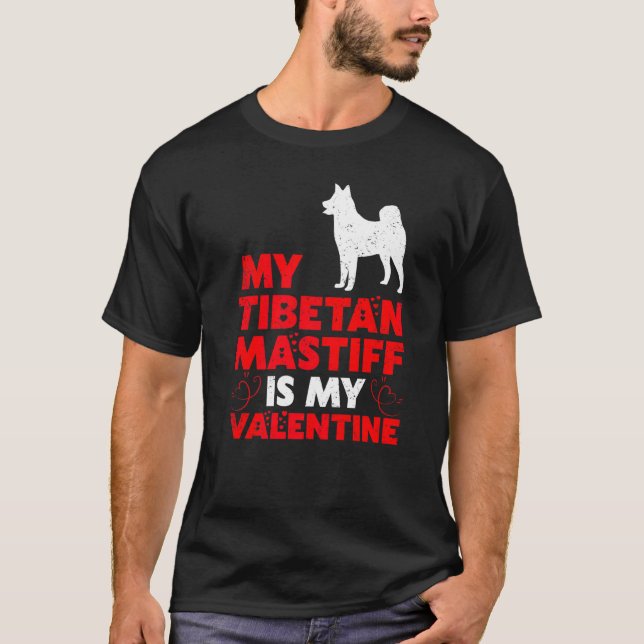 Camiseta Cachorro Engraçado Meu Mastiff Tibetano É Meu Namo (Frente)