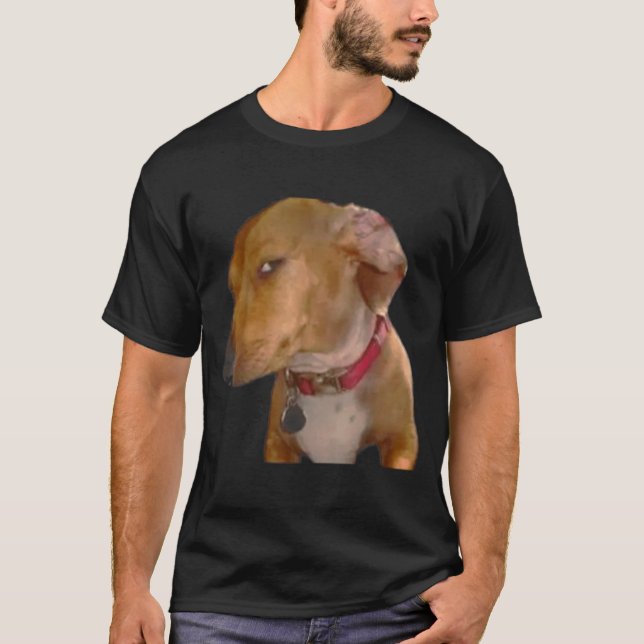 Camiseta Cachorro Engraçado Olhar Lateral Bombástico (Frente)