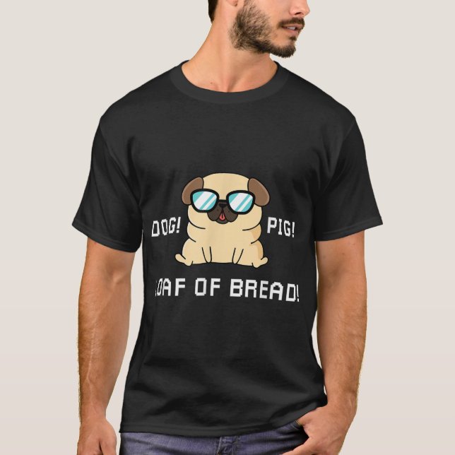 Camiseta Cachorro Engraçado Pão de pão robôs e cachorros (Frente)