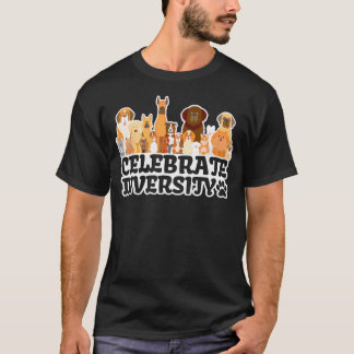 Camiseta Cachorro Engraçado Passa "Celebrar Diversidade" Ca