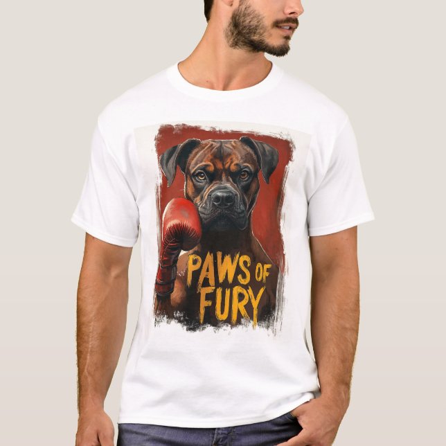 Camiseta Cachorro Engraçado - patas de Design de Fury (Frente)
