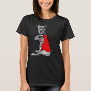 Camiseta Cachorro Engraçado Pitbull Eu Amo Mamãe Tatuagem 1