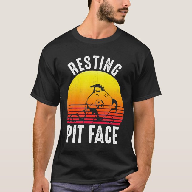 Camiseta Cachorro Engraçado Pitbull Resting Pit Face Para H (Frente)