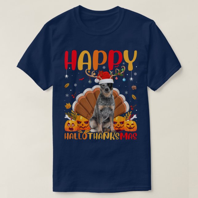 Camiseta Cachorro Engraçado Por Cachorro Australiano Feliz  (Frente do Design)