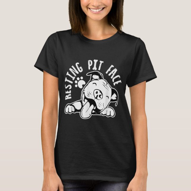 Camiseta Cachorro Engraçado, Roupa De Memória Pitbull (Frente)