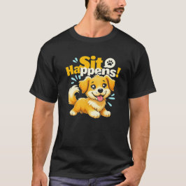 Camiseta Cachorro Engraçado "Sente-Se!"
