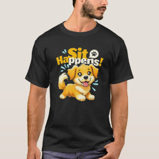 Camiseta Cachorro Engraçado "Sente-Se!"