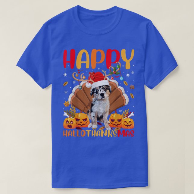 Camiseta Cachorro Engraçado Sobrevoado Feliz Cachorro Austr (Frente do Design)