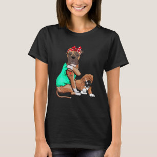 Camiseta Cachorro Engraçado Tatuagem Mamãe Boxers de Vida n
