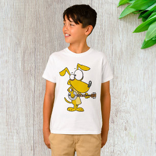 Camiseta Cachorro Engraçado Tocando Música Banjo