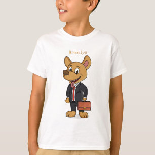 Camiseta Cachorro engraçado vestindo desenho de terno