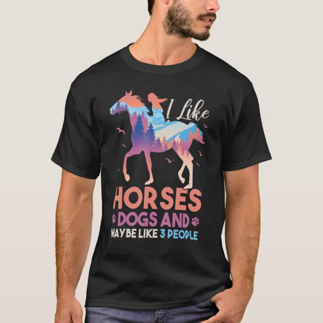 Camiseta Cachorro Equestre, Proprietário do Cavalo das Mulh (Frente)