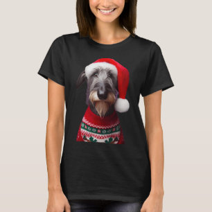 Camiseta Cachorro Escocês De Deerhound Com Santa Hat Xm De