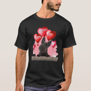 Camiseta Cachorro escocês Feliz Dia dos Namorados Cachorro