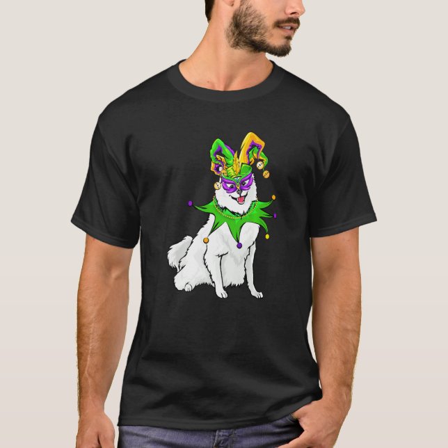 Camiseta Cachorro Eskimo Americano Mardi Gras Máscara O Bea (Frente)
