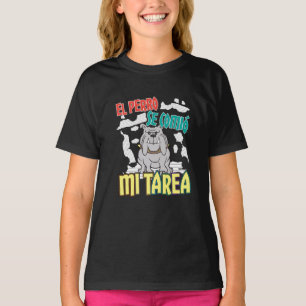 Camiseta Cachorro Espanhol Ate My Homework - Perro Tarea