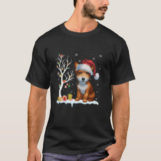Camiseta Cachorro Espanhol Finlandês Santa Hera Árvore Fest