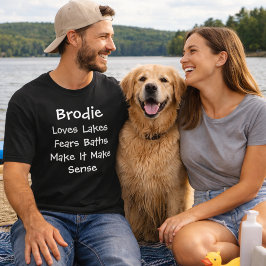 Camiseta Cachorro Especial Mamãe Papai Ama Lago Teme Banho