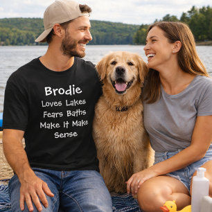 Camiseta Cachorro Especial Mamãe Papai Ama Lago Teme Banho