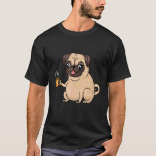 Camiseta Cachorro Especial Pug Único e Fofo & Café