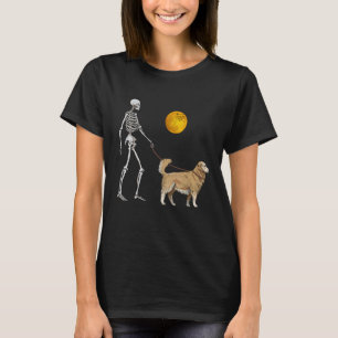 Camiseta Cachorro Esqueleto de Golden Retriever Caminhando