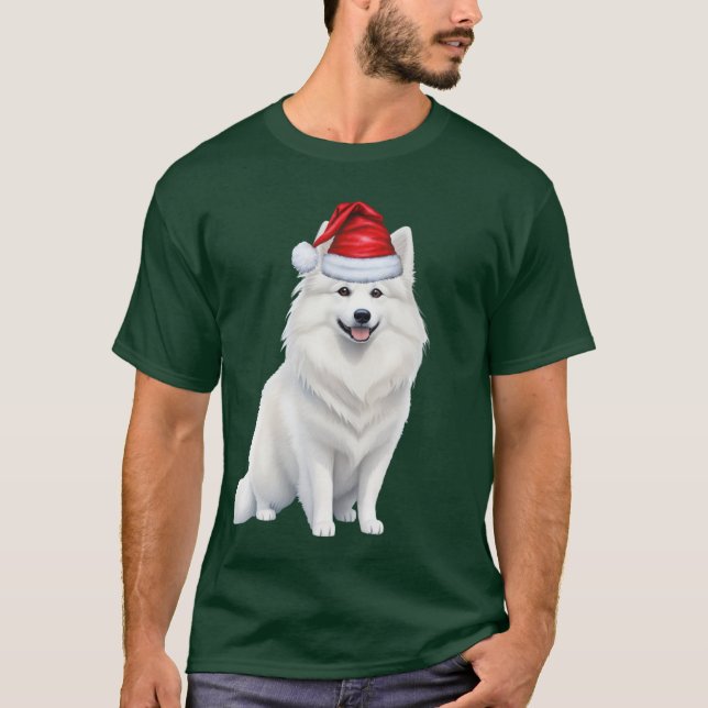 Camiseta Cachorro esquimó americano bonito transa no Natal (Frente)