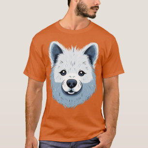 Camiseta Cachorro esquimó americano Rosto Cortado Toon Pupp