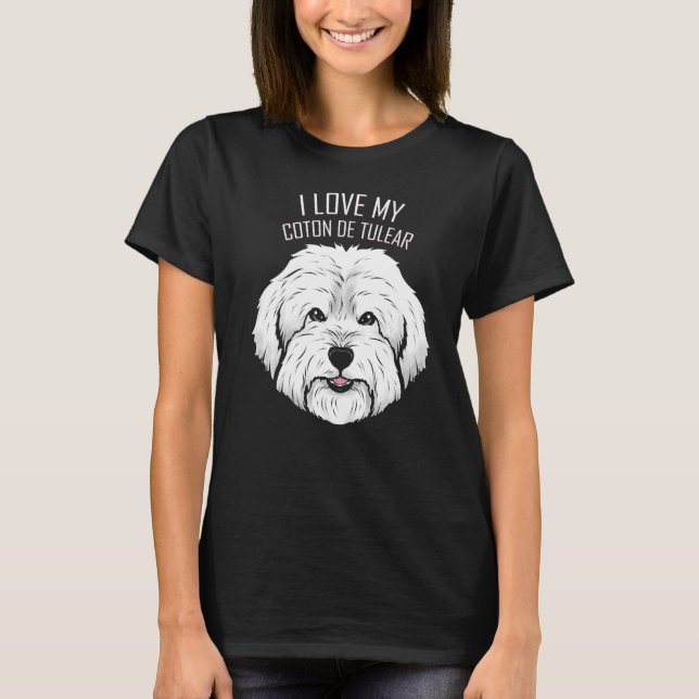 Camiseta Cachorro Eu Amo Meu Algodão De Tulear (Frente)