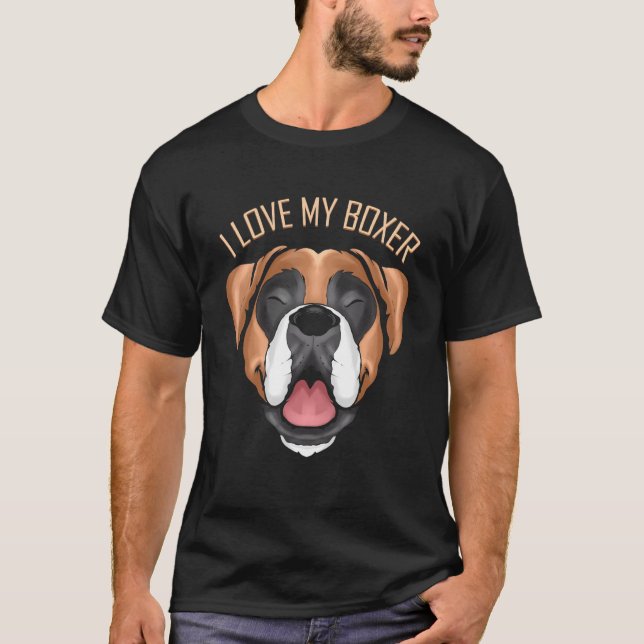 Camiseta Cachorro Eu Amo Meu Boxer (Frente)