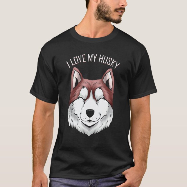 Camiseta Cachorro Eu Amo Meu Husky (Frente)