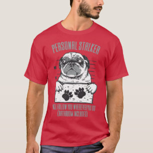 Camiseta Cachorro-Falante Pessoal Pug Mugshot