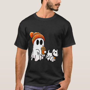 Camiseta Cachorro Fantasma Andando Roupa de Halloween Engra